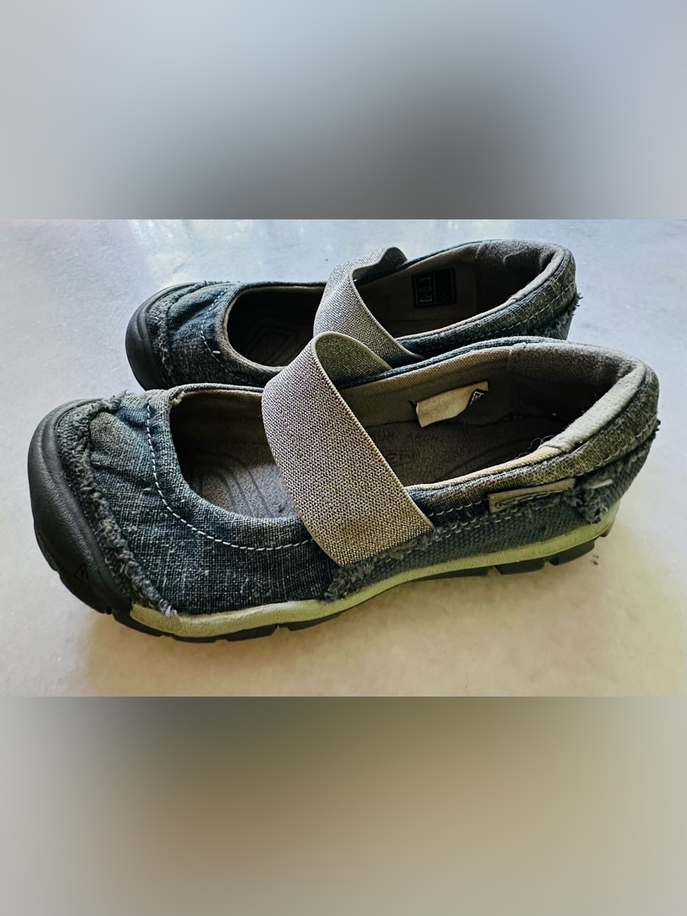 KEEN Rivington MJ CNX Girls Mary Jane Shoes Gray Blue Canvas Little Kids 10